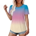 thumbnail image 5 of Lzobxe T Shirts for Women Spring/Summer Striped Round Neck Short Sleeve T-shirt,Sizes S-3XL, 5 of 7