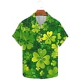 thumbnail image 3 of Ceisia Men's St. Patrick's Day All-Over Clover Print Stretch Short Sleeve Shirt Yellow XXXXL Gifts, 3 of 5