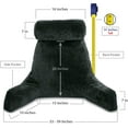 thumbnail image 5 of Husband Pillow - Dark Green Bed Rest Pillow with Arms - Detachable Neck Roll, Removable Covers, 5 of 10