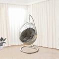 thumbnail image 2 of Swing Egg Chair Cushion Hangings Egg Chair Cushion 1 Seater Bench Cushion With Backrest For Indoor Outdoor Use, 2 of 5