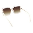 thumbnail image 6 of Womens Oversized Rimless Butterfly Rich Luxury Designer Fashion Plastic Sunglasses Ivory - Brown, 6 of 6