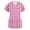Hot Pink, variant on Scrubs for Women Plus Size Red Plaid Nurse Working Uniforms Fashion V-Neck Side Slits Scrub Shirt Party Short Sleeve Tees Blouse with Pockets Red S