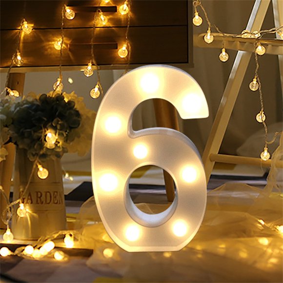 Fiudx Luces Led con Letras Del Alfabeto, Iluminación Blanca Cálida, Diseño Elegante de Letras Digitales, Instalación En Pared o de Pie, Decoración de Mesa para Fiestas, Decoración Navideña, Tamaño de