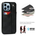 thumbnail image 6 of for iPhone 15 Pro Wallet Case with RFID Blocking Card Holder, Hand Wrist Strap Kickstand, Premium PU Leather Shockproof Anti-Scratch Heavy Duty Protection Back Cover Men Women, Black, 6 of 7
