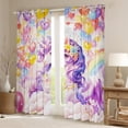 thumbnail image 3 of Feelyou Dreamy Purple Unicorn Black Out Curtains for Kids, Cartoon Love Heart Flower Curtains Pack of 2 (42x63 Each), Kawaii Anime Animal Bedroom Curtains, Living Room Curtains Decor, 3 of 7