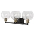 thumbnail image 6 of Uttermost Kent Edison 3-light Coastal Glass and Steel Vanity in Black and Brass, 6 of 7