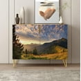 thumbnail image 2 of PixonSign Sideboard and Buffet Cabinet, 2 Doors Wood Storage Cabinet Console Table with Sunset Sky Autumn Mountain Valleyism for Kitchen, Bedroom, Dinning, Foyer, Office - 35" L x 18" W x 29" H, 2 of 5