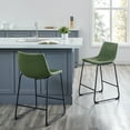 thumbnail image 2 of River Street Designs Faux Leather Bar Stool, Green, Set of 2, 2 of 10