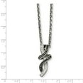 thumbnail image 4 of White Stainless Steel 18 in Polished Crystal Fancy Twisted Black & Necklace, 4 of 4