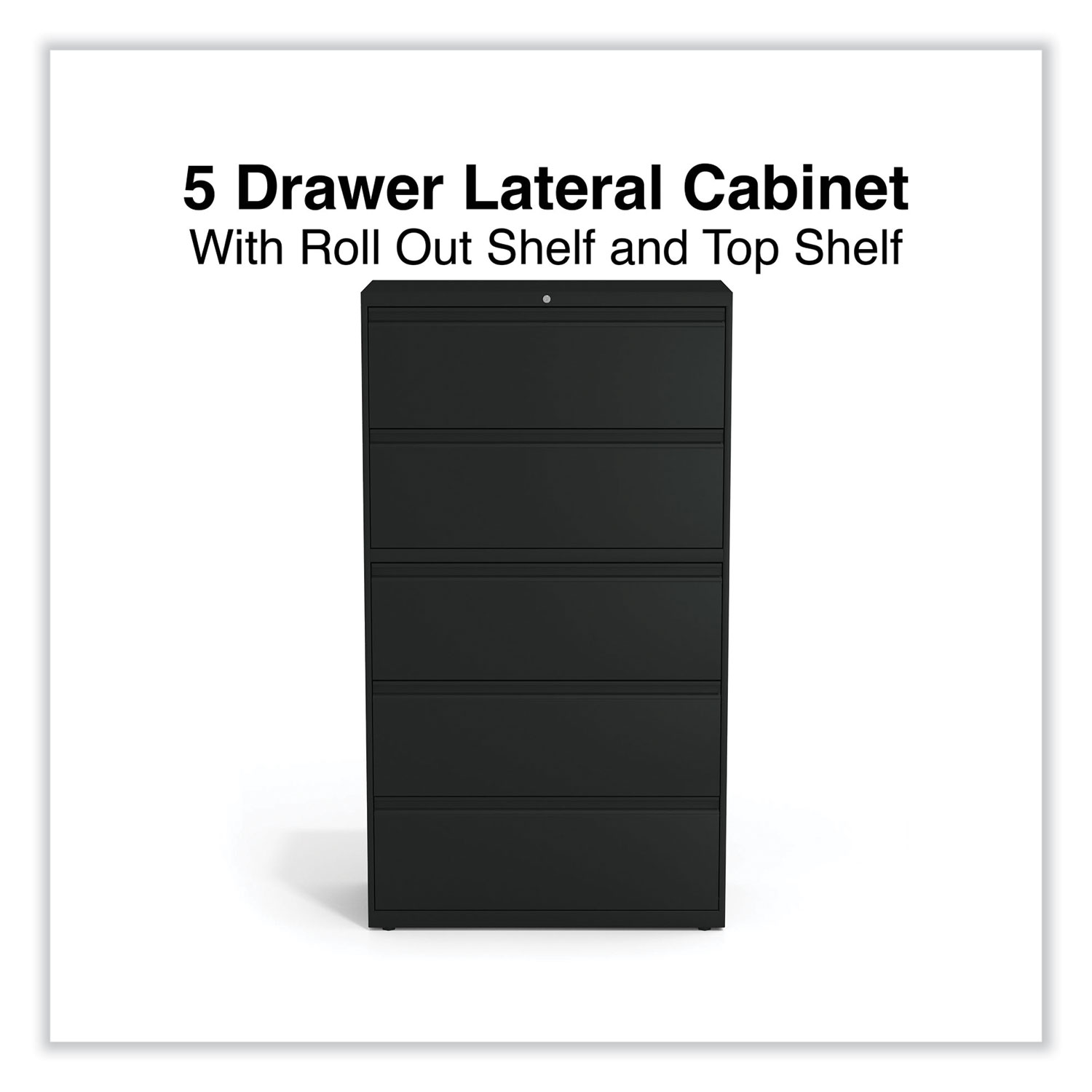 Alera Lateral File, 5 Legal/Letter/A4/A5-Size File Drawers, Black, 36" x 18.63" x 67.63" - image 2 of 7