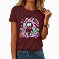 thumbnail image 2 of NOLDARES Halloween Shirt for Women Funny Ghost Costume Tshirts Halloween Short Sleeve Graphic Tee Tops(Wine,XXXL), 2 of 7
