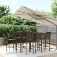 thumbnail image 1 of vidaXL 9 Piece Garden Bar Set Brown Poly Rattan, 1 of 5
