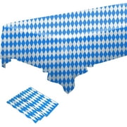 EBAOKUUP 3 Pieces Oktoberfest Tablecloths-Blue and White Checkered Table Cloths Rectangular Oktoberfest Bavarian Flag Tablecover for German Oktoberfest Themed Party Decorations,54" x 108"