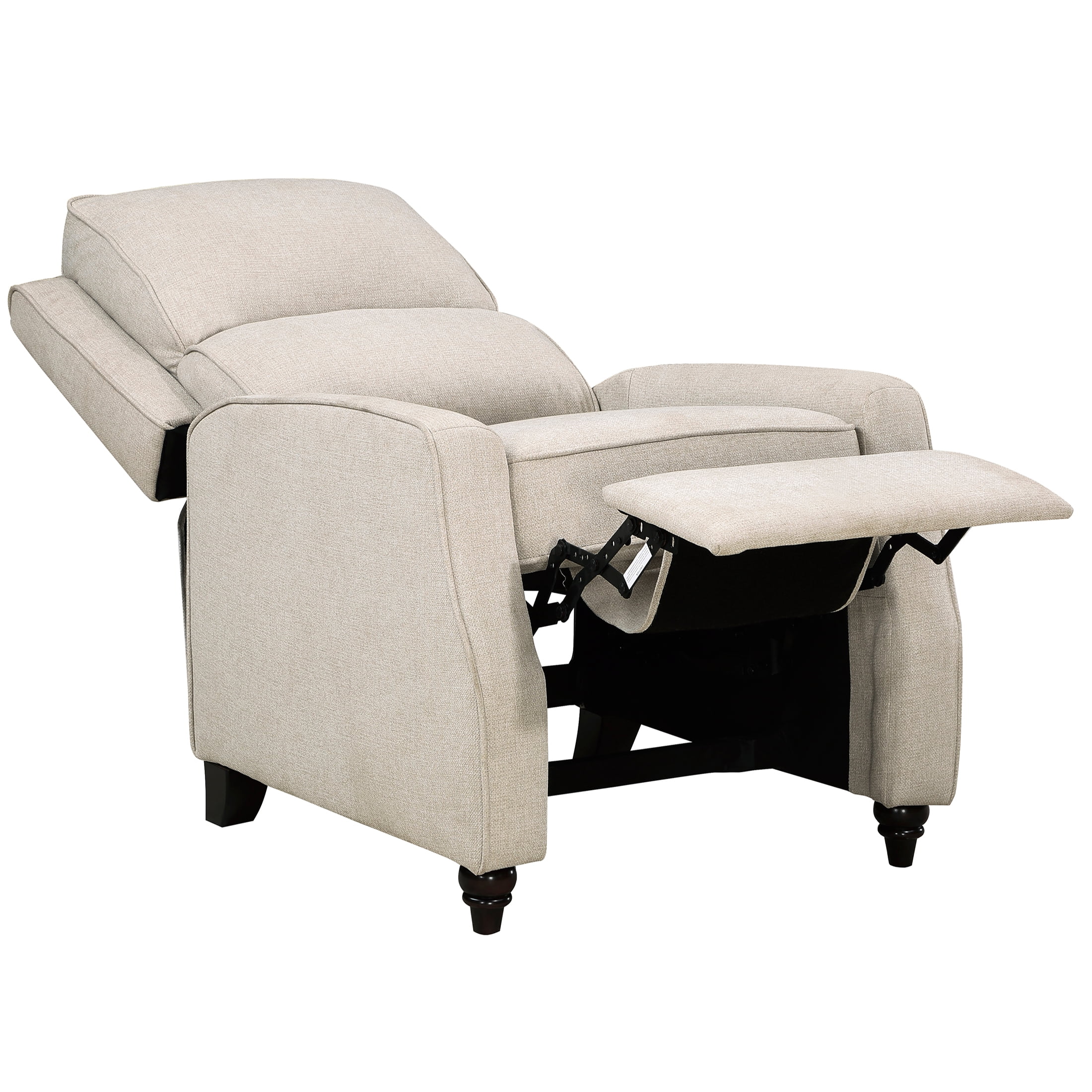 JERFIT Beige Recliner Chair, Push Back Reclining Chair with Solid Wood Frame, Upholstered Fabric Lounge Chair for Living Room, Bedroom, 300lbs Weight Capacity