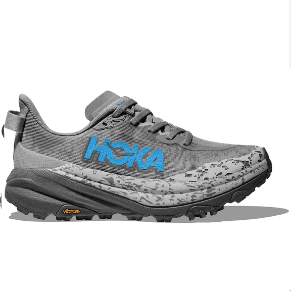 HOKA Speedgoat 6 Womens Shoes Size 7, Color: Stellar Grey/Asteroid