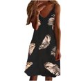 thumbnail image 2 of SMihono Robe d'Été pour Femmes Grande Taille Mode Robes pour Femmes Été Imprimé Décontracté Col en V Sans Manches Vacances Robe Courte, 2 of 4