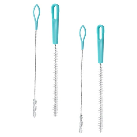 RENACLIPY Baby Bottle Straw Cleaning 4Pcs Long Handle Blue Brushes