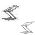 thumbnail image 1 of Support pour Ordinateur Portable Support de Bureau en Alliage Antidérapant Base Universelle Réglable Support de Tablette Base à Double Couches Support de Refroidissement Stable Maison Dortoir Gris, 1 of 9