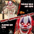 thumbnail image 4 of Costway Clown Tueur Animatronique 5 Pieds Décoration d'Halloween avec Yeux Rouges Lumineux, 4 of 10