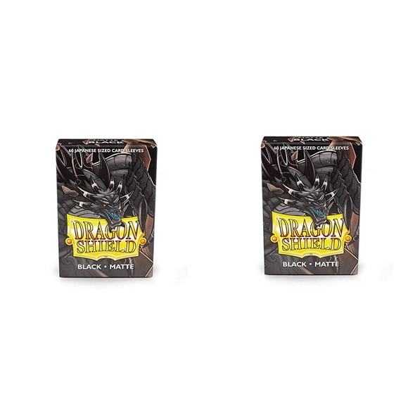 2 Packs Dragon Shield Matte Mini Japanese Black 60 ct Card Sleeves Value Bundle!