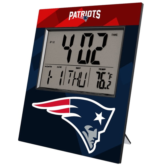 Keyscaper New England Patriots Color Block Digital Desk Clock