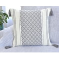 thumbnail image 5 of Boho Tassels Throw Pillow Cover Grey , 16x16 inch - Single Piece / Decorative Living Room Cushion Cover Gray / Farmhouse Designer Woven PillowCase / Modern Accent Cushion Cover, 5 of 7