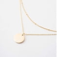 thumbnail image 3 of Layered Heart Necklace Pendant Handcrafted 18k Gold Plated Delicate Gold Choker, 3 of 5