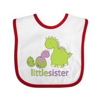 Inktastic Little Sister Purple Girls Baby Bib