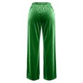 thumbnail image 6 of Women's Soft Velour Wide Leg Pants Drawstring Elastic Waist Loose Palazzo Trousers with Pockets Casual Party Loungewear Trousers Green, 6 of 9