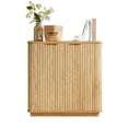 thumbnail image 4 of GZXS Modern Accent Fluted Cabinet with 2 Doors & Adjustable Shelves, Accent Cabinet for Liquor, Utensils & Home Decor (Oak, 31.5"L x 15.75"W x 31.5"H), 4 of 9