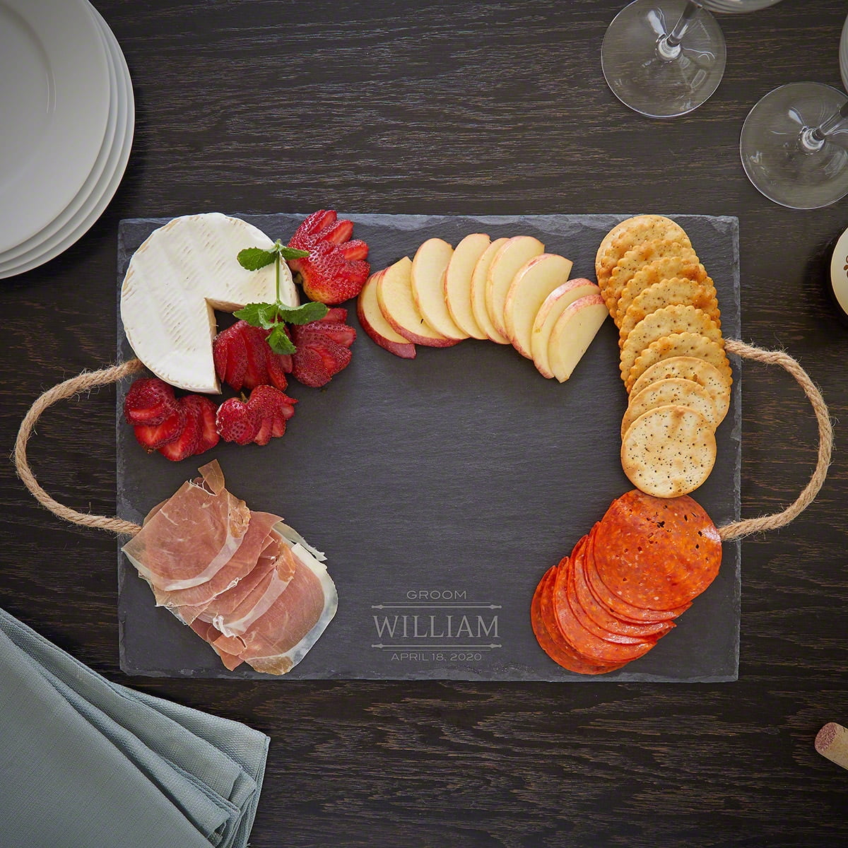 Stanford Slate Personalized Cheese Board