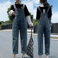 thumbnail image 2 of Fjofpr Clothing Straight Leg Jeans for Women Women Wide Leg Jeans High Waist Baggy Jeans for Women Loose Women's Casual Stretch Bib Overalls Pants Jumpsuits, 2 of 7