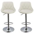 thumbnail image 1 of Best Master Claire Tabouret de Bar Pivotant Réglable en Faux Cuir Blanc (Ensemble de 2), 1 of 2
