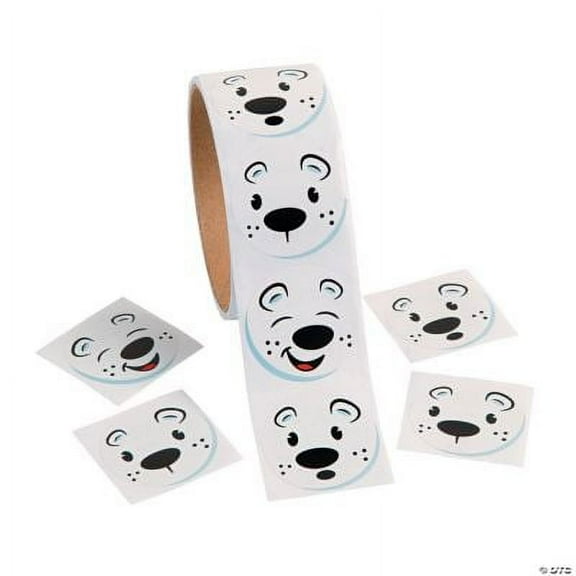 Polar Bear Face Roll Stickers - Stationery - 1 Piece