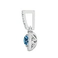 thumbnail image 4 of Mauli Jewels Engagement Necklace for Women 0.75 Carat Adorable Halo Blue Diamond Pendant 4 prongs 14K White Gold With 18'' Chain|Silver Chain, 4 of 7