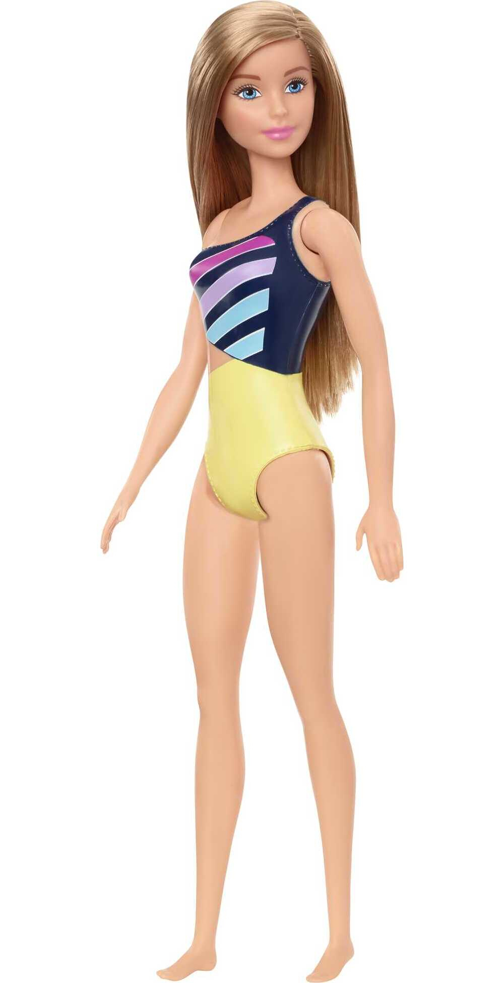 Barbie Swimsuit Beach Doll with Blonde Hair & Striped Suit - image 2 of 6