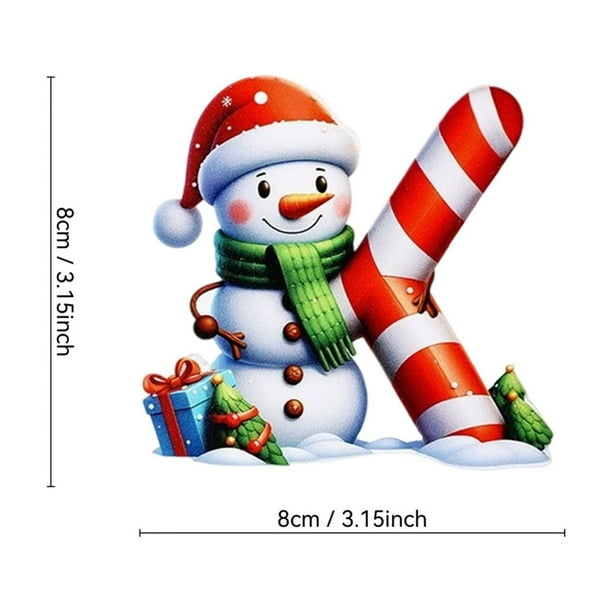 Acrylic 2D Christmas Cute Snowman Letter Hanging Decoration Christmas Festival Decoration Christmas Tree Pendant