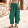 thumbnail image 2 of ibiyuan Womens Wide Leg Pants High Waisted Palazzo Pants for Women Petite Cropped Women Trousers Drawstring Lounge Pants for Women Summer Cruise Outfits for Women, 2 of 6