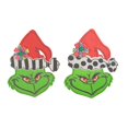 thumbnail image 3 of Decoración de puerta de Navidad: patrón de lunares, colgador de puerta con cabeza de Grinch, letrero de puerta de madera, corona de Grinch, 3 of 3