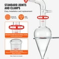 thumbnail image 4 of VEVOR Lab Distillation Kit, 3.3 Boro Lab Glassware Distillation Kit with 24, 40 Joint, 1000ml Essential Oil Distillation Apparatus Kit, 4 of 9