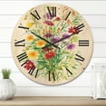 thumbnail image 2 of Designart 'Colorful Bouquet Of Wildflowers In Nature' Farmhouse Wood Wall Clock, 2 of 5