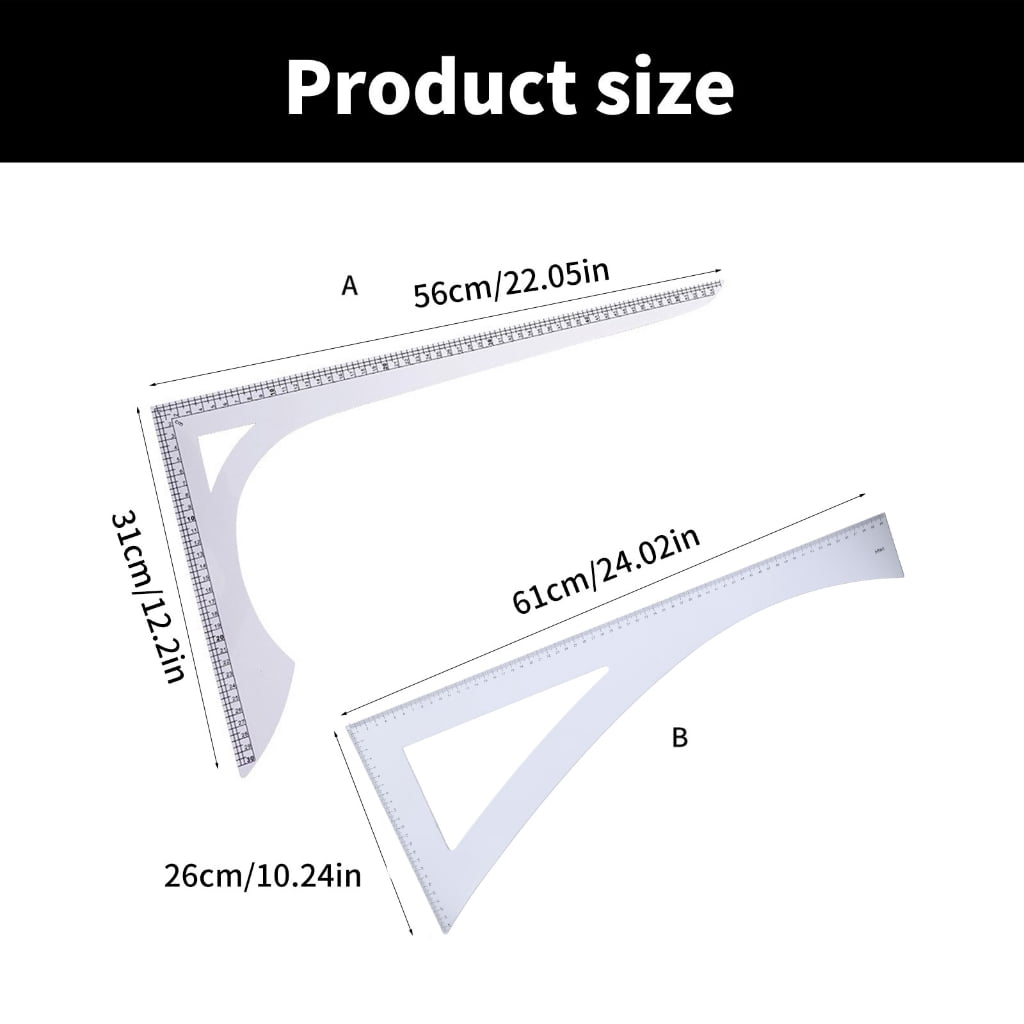 L Shape Curved Ruler L Shaped Quilting Ruler Right Angles Sewing Ruler for Craft