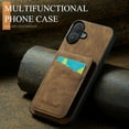 thumbnail image 6 of Phone Case for iPhone 17, Back Credit Card Holder Wallet Cover Study Kickstand PU Leather Magnetic Clasp RFID Blocking Case for iPhone 17 Cases Women, Brown, 6 of 8