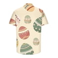 thumbnail image 4 of Lilgiuy Easter Shirt for Men Summer Beach Casual Easter Eggs Graphic Short Sleeve Button Down Hawaiian Shirts for Outdoor Activities (Beige,XL), 4 of 5