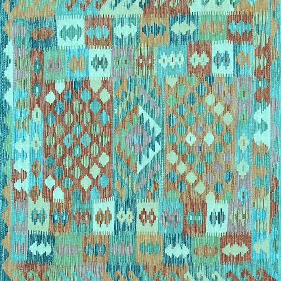 Ahgly Company Indoor Square Southwestern Light Blue Country Area Rugs, 5' Square