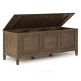 thumbnail image 3 of Connaught Coffre-Banc de Rangement Traditionnel en Bois de 51 Pouces de Large, Brun Naturel Vieilli, 3 of 7