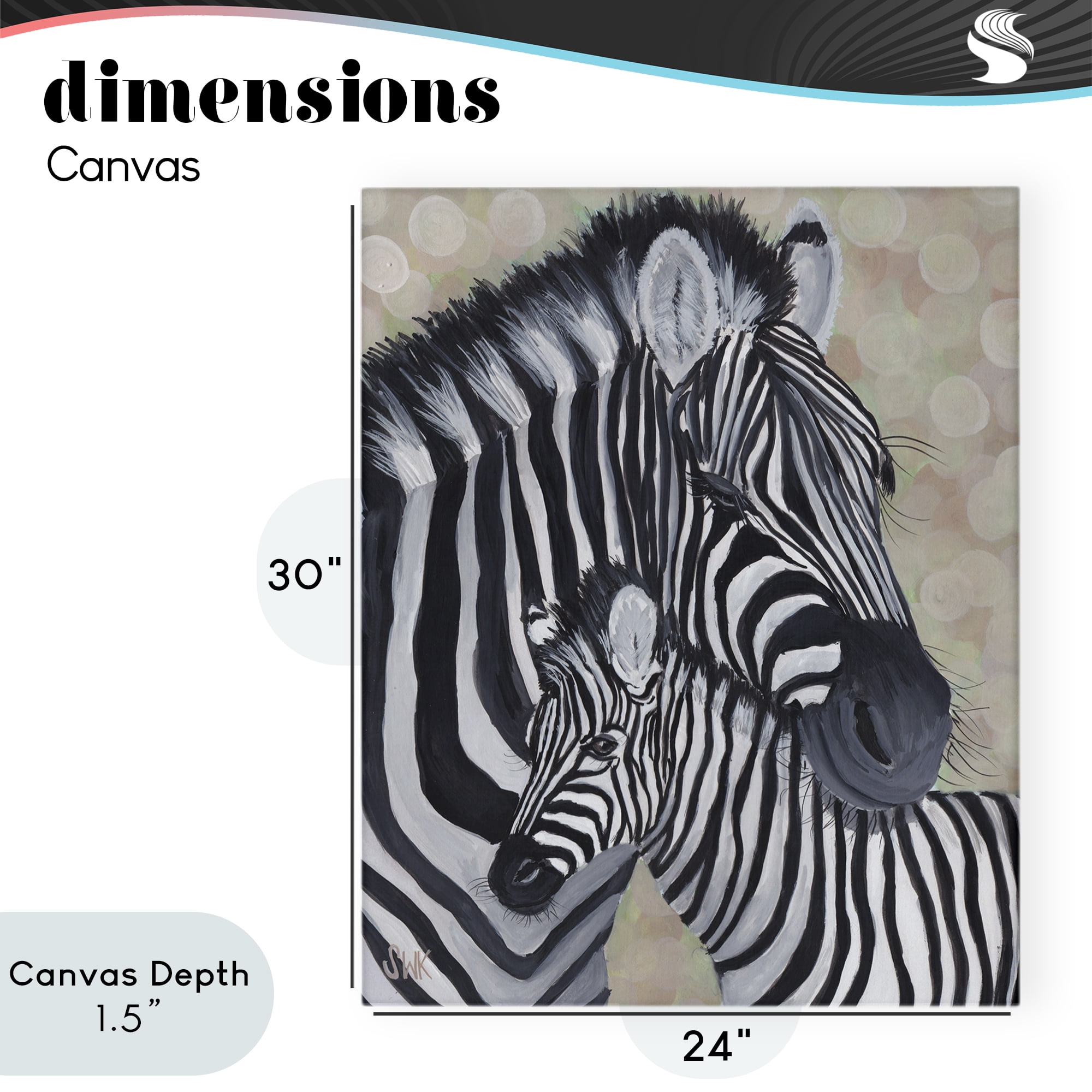 Stupell Industries Mama Zebra & Her Foal Canvas Wall Art, design by Sarah Waldron Kimball