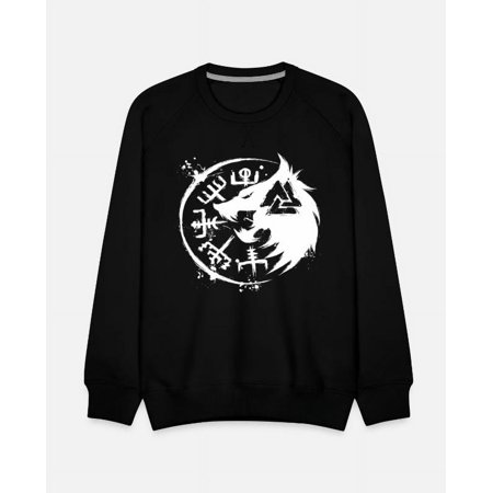 Fenrir Wolf, Vegvisir, Valknut on Men's Premium Sweatshirt – Norse Mythology-Inspired Stylish Apparel for All