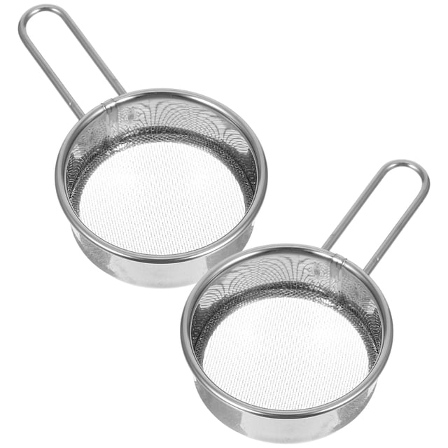 2 mini tamices de harina: tamiz de malla fina para hornear, tamiz de malla 40 de acero inoxidable para azúcar glas, matcha, cacao, harina para pasteles.