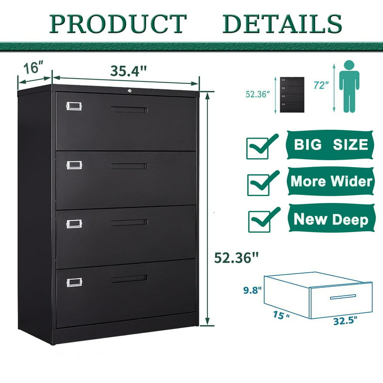 Fesbos Lateral File Cabinets With Lock